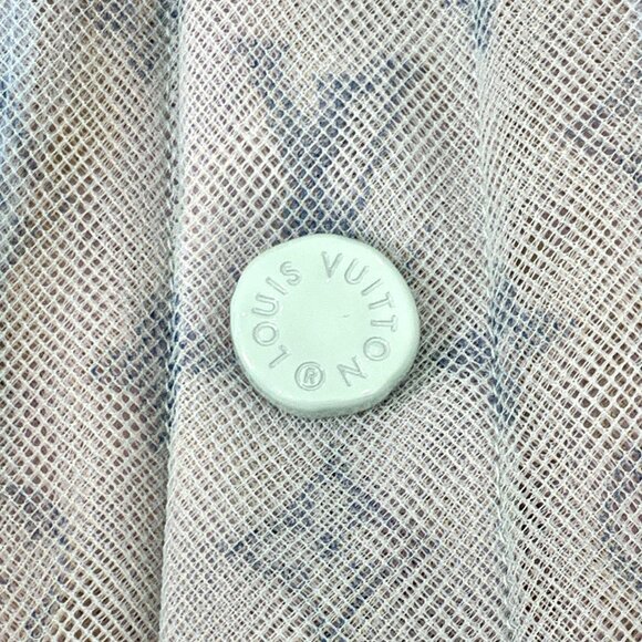 Louis Vuitton Sheer Monogram Jacket Mens Button-Up Size 50 Mint Green Polyamide - Picture 5 of 8